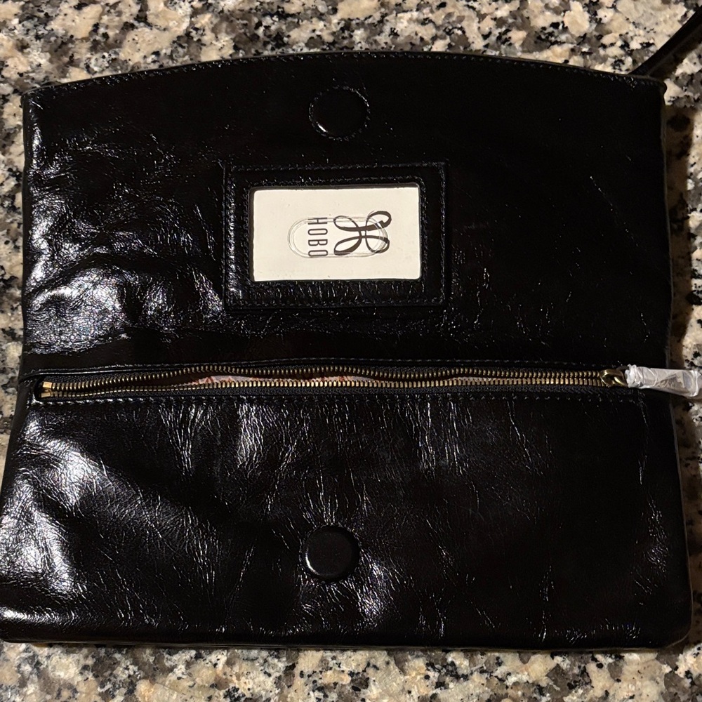 NWT HOBO Zeal Clutch Black Leather with Studded Detail - Picture 4 of 17